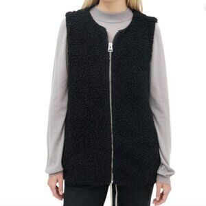 Aritzia Wilfred Chatou Black Teddy Vest Sherpa Siz S